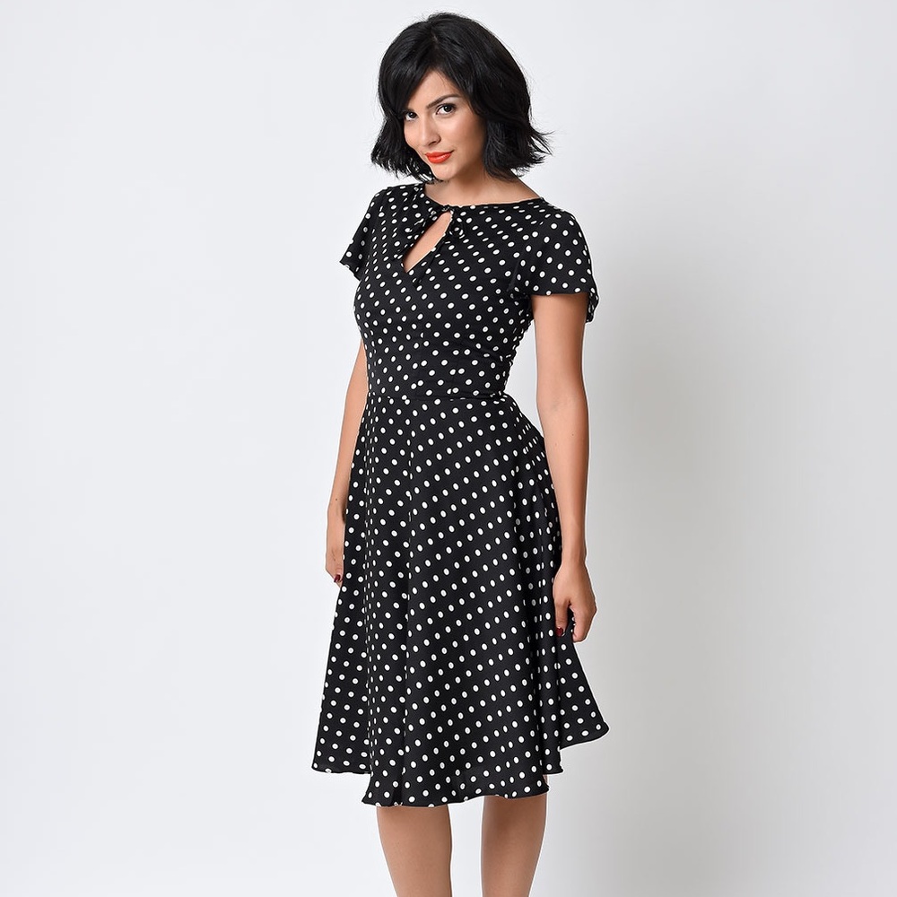 Vintage 1940s style polka dot dress